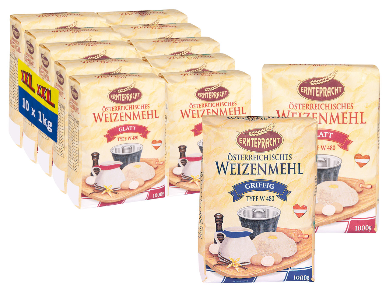 ERNTEPRACHT Weizenmehl 10x 1 kg