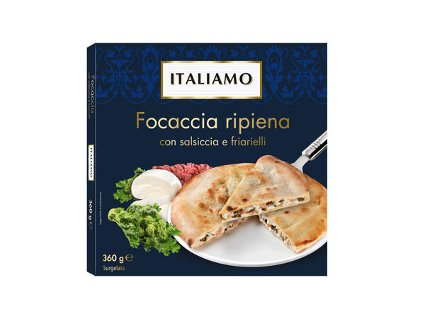 Focaccia filled with Sausage and Friarielli