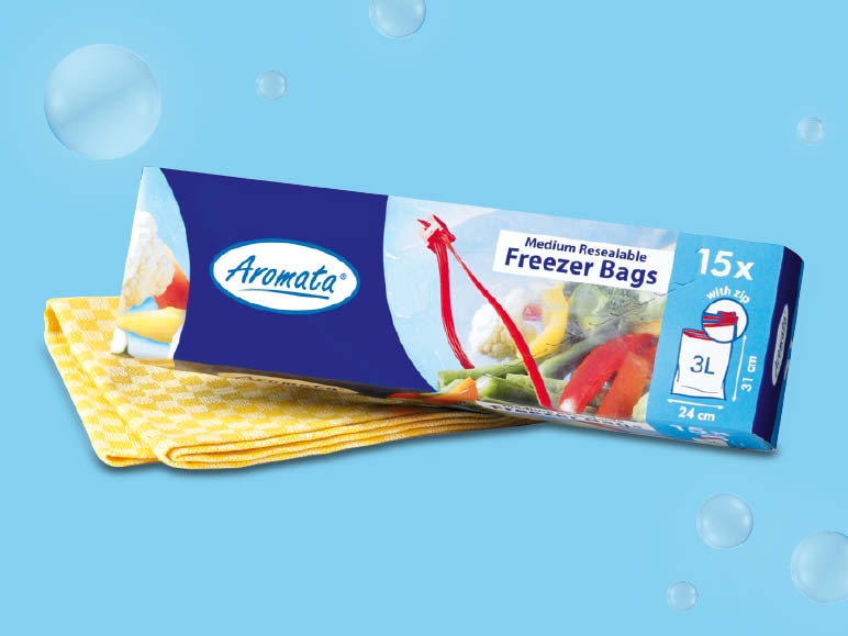 70 sacchetti per congelatore, riutilizzabili, con chiusura a