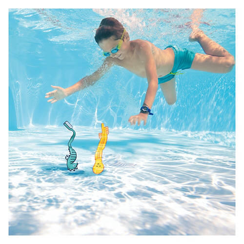 2 Piece Sea Animal with Streamers Shaped Neoprene Dive Toys