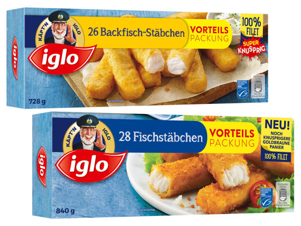 IGLO Backfischstäbchen oder Fischstäbchen