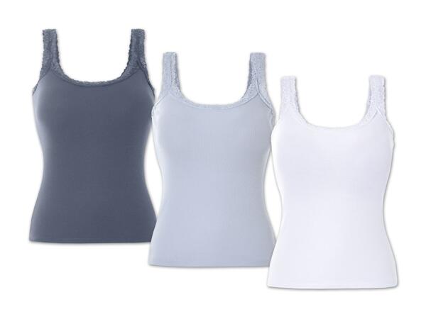 Damen Top mit Spitze, 3 Stück