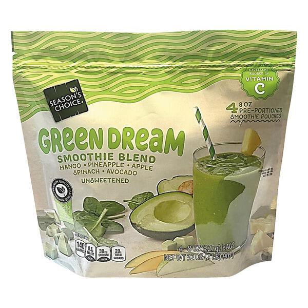 Season's Choice Frozen Unsweetened Green Dream Smoothie Blend - 4 Pack