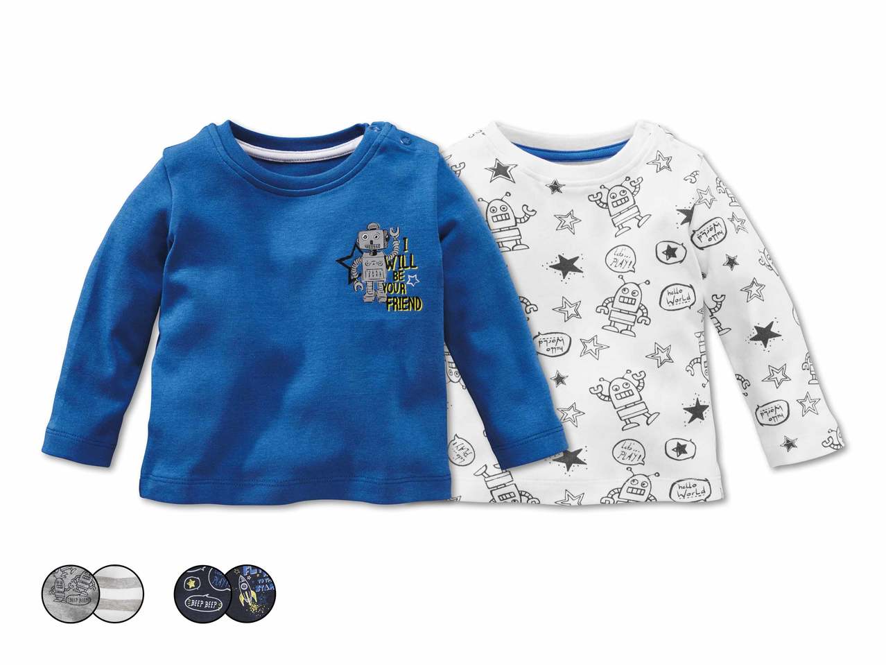 Tee-shirts à manches longues pour bébé, lot de 21