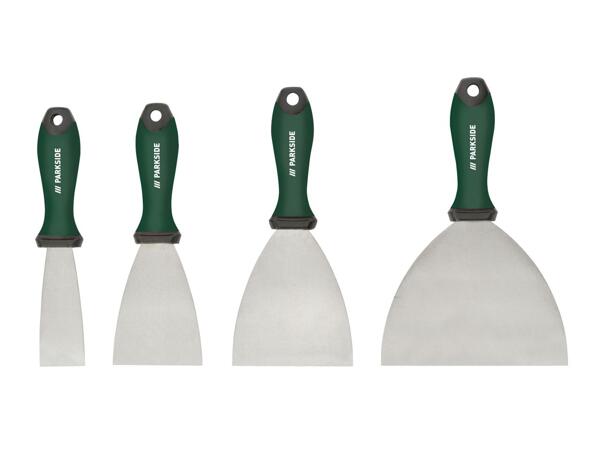 Taping knife, spatula, scrapers, 4 pieces or corner trowel set, 2 pieces