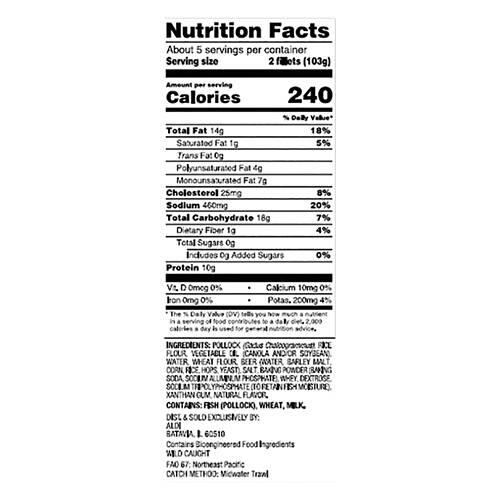 Wild Caught Beer Battered Fish Fillets, 10 count