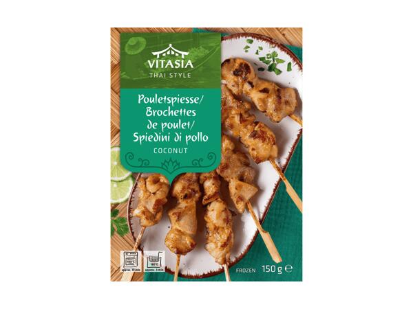 Brochettes de poulet thaï à la noix de coco