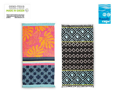 Velour Jacquard Fringed Beach Towel