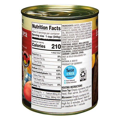 Lentil & Chickpea Soup, 28 oz