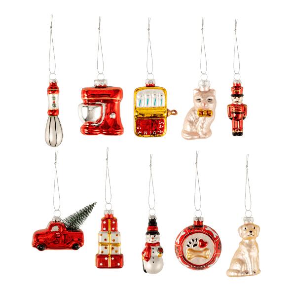 HOME CREATION(R) 				Décorations de sapin de Noël en verre, 2 pcs