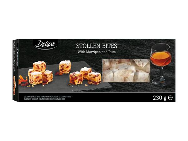 Stollen Happen mit Marzipan und Rum