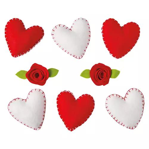 Decorative Valentine's Day Bowl Filler - Heart, Red/White