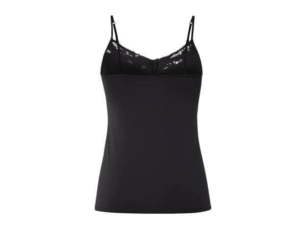 Esmara Ladies' Lace Trim Vest Tops - 3 Pack - Black