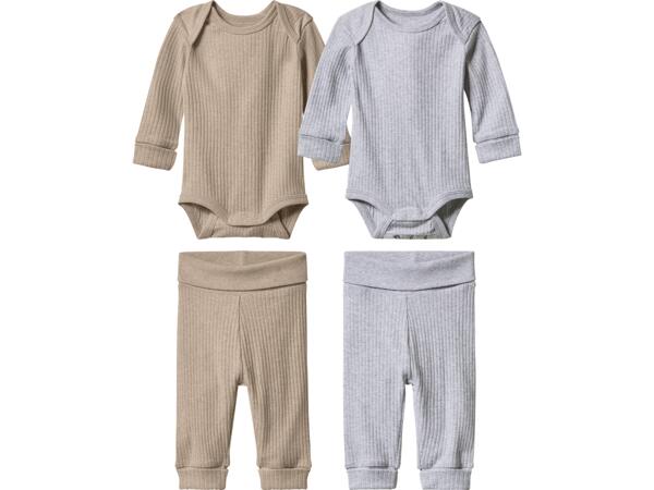 Ribbat babyset av 100 % ekologisk bomull