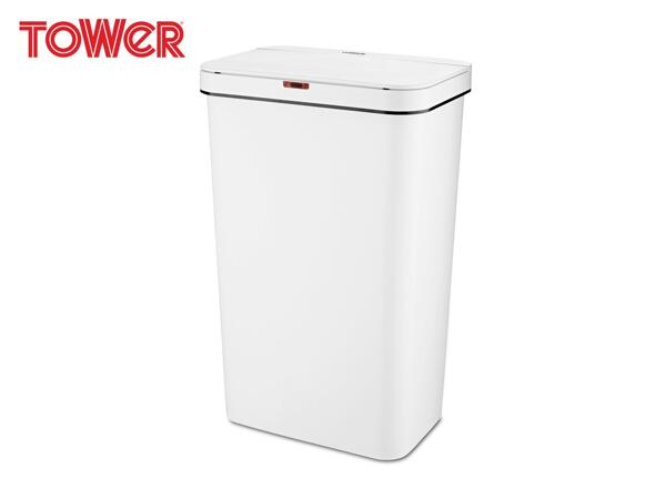 Tower 50L Sensor Bin - White