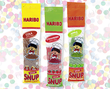 Stringhe gommose Sour Snup alla frutta HARIBO