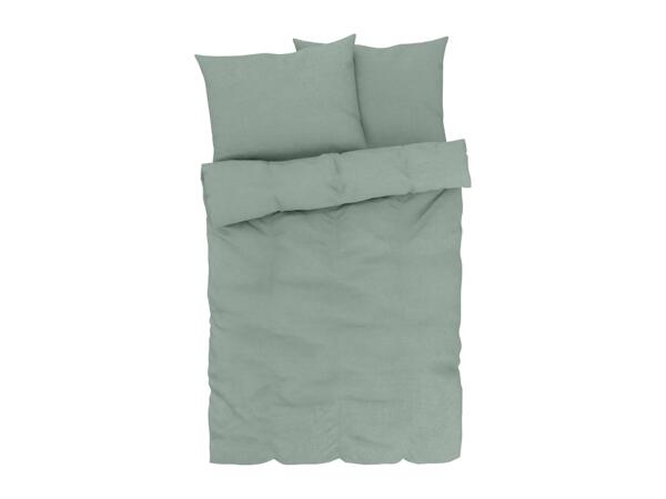Livarno Home Linen-Blend Bedlinen - Double - Green