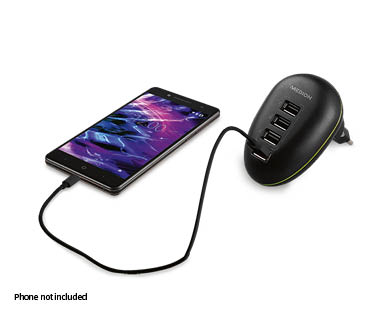 4-Port USB Charger or USB Charger with USB Car Adapter