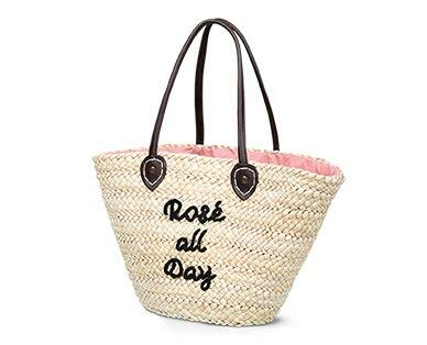 Serra 
 Embroidered Straw Tote