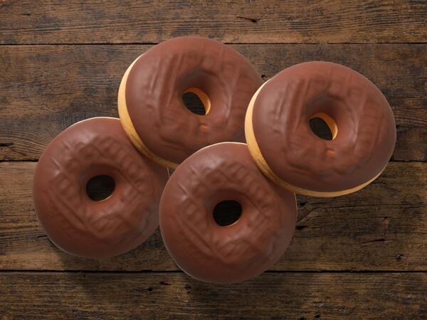 Donut chocolat, lot de 4