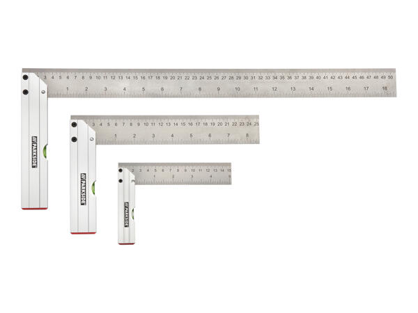Parkside Try Square Set /Ruler and Level with Handle/Saw Angle Guide