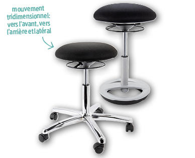 Tabouret avec assise oscillante avec/sans roues LIVING STYLE
