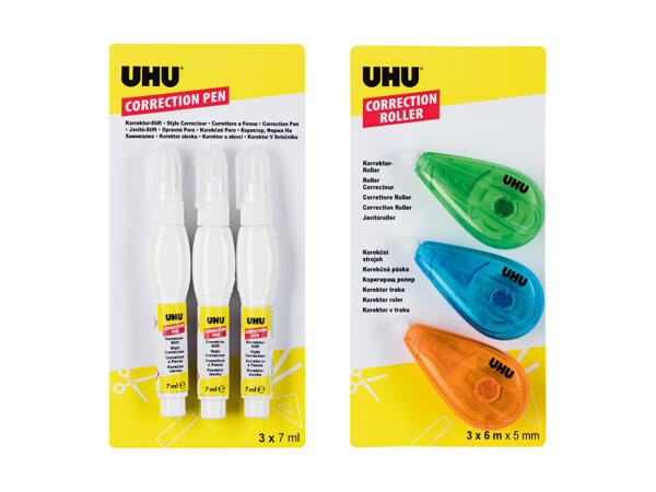Roller de correction/stylo correcteur, lot de 3