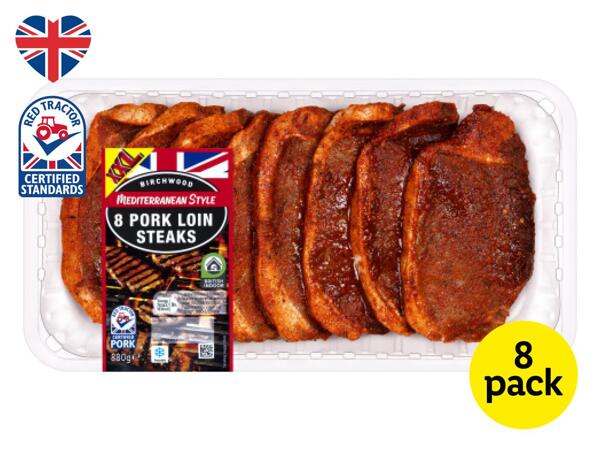 Birchwood 8 Mediterranean-Style British Pork Loin Steaks