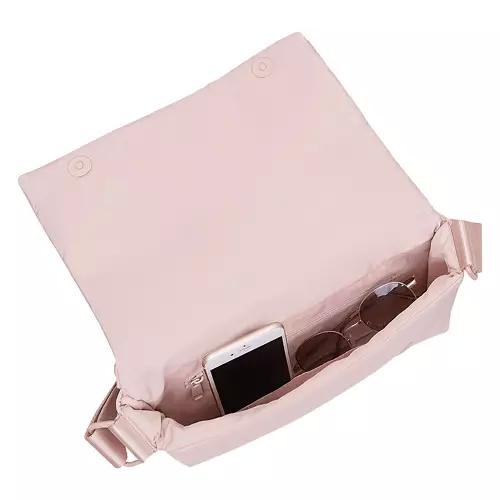 Quilted Woven Crossbody Bag, Pink