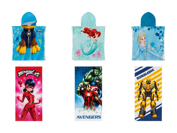 Drap de bain/ poncho en velours pour enfant