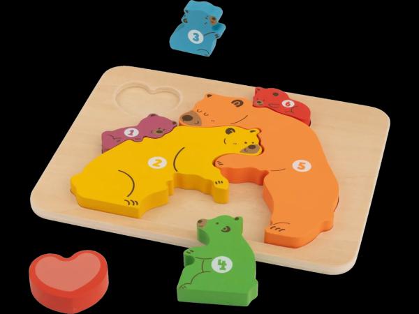 Wooden Puzzle with Numbers