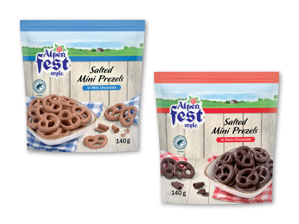 Saltkringler overtrukket med chokolade