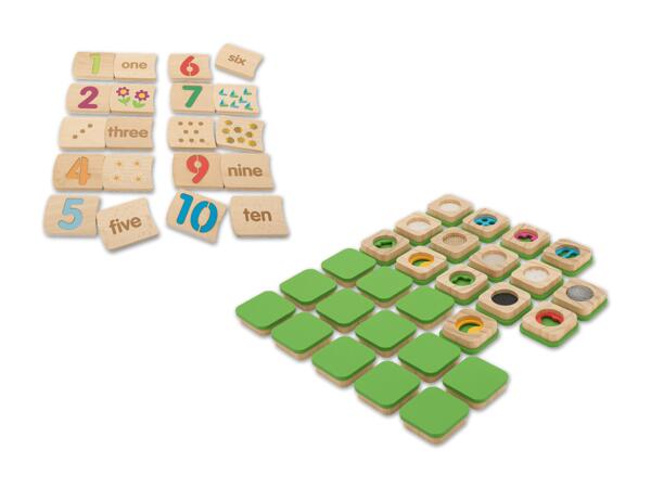 Holz-Fühl-/Hör-/Zahlenmemory