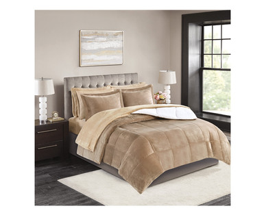 Huntington Home Reversible 3-Piece Plush/Sherpa Comforter Set