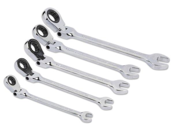 Gabel- und Ratschen-Ringschlüsselsatz, 5-teilig
