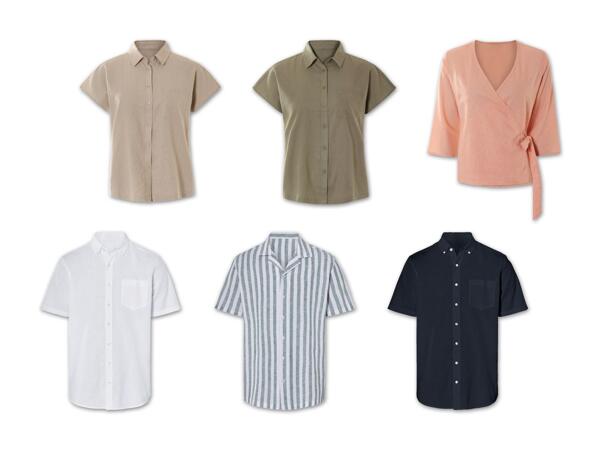 Damen/​Herren Leinen Bluse/​Hemd