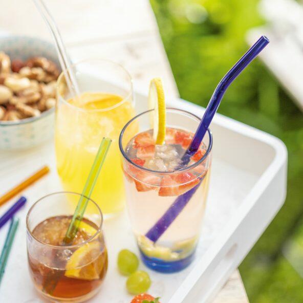 Pailles en verre, 6 pcs