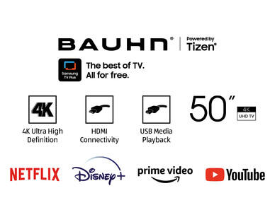 Bauhn 50" 4K Ultra HD TV powered by Tizen