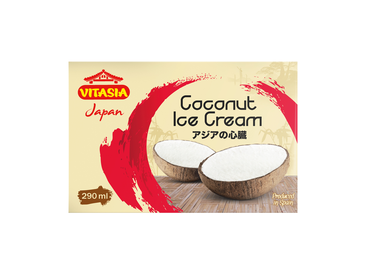 Kokosnøddeis i kokosnød