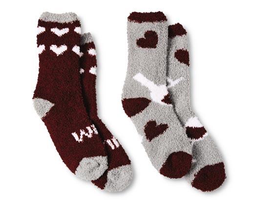 Serra 
 Ladies' 2-Pair Fuzzy Slipper Socks