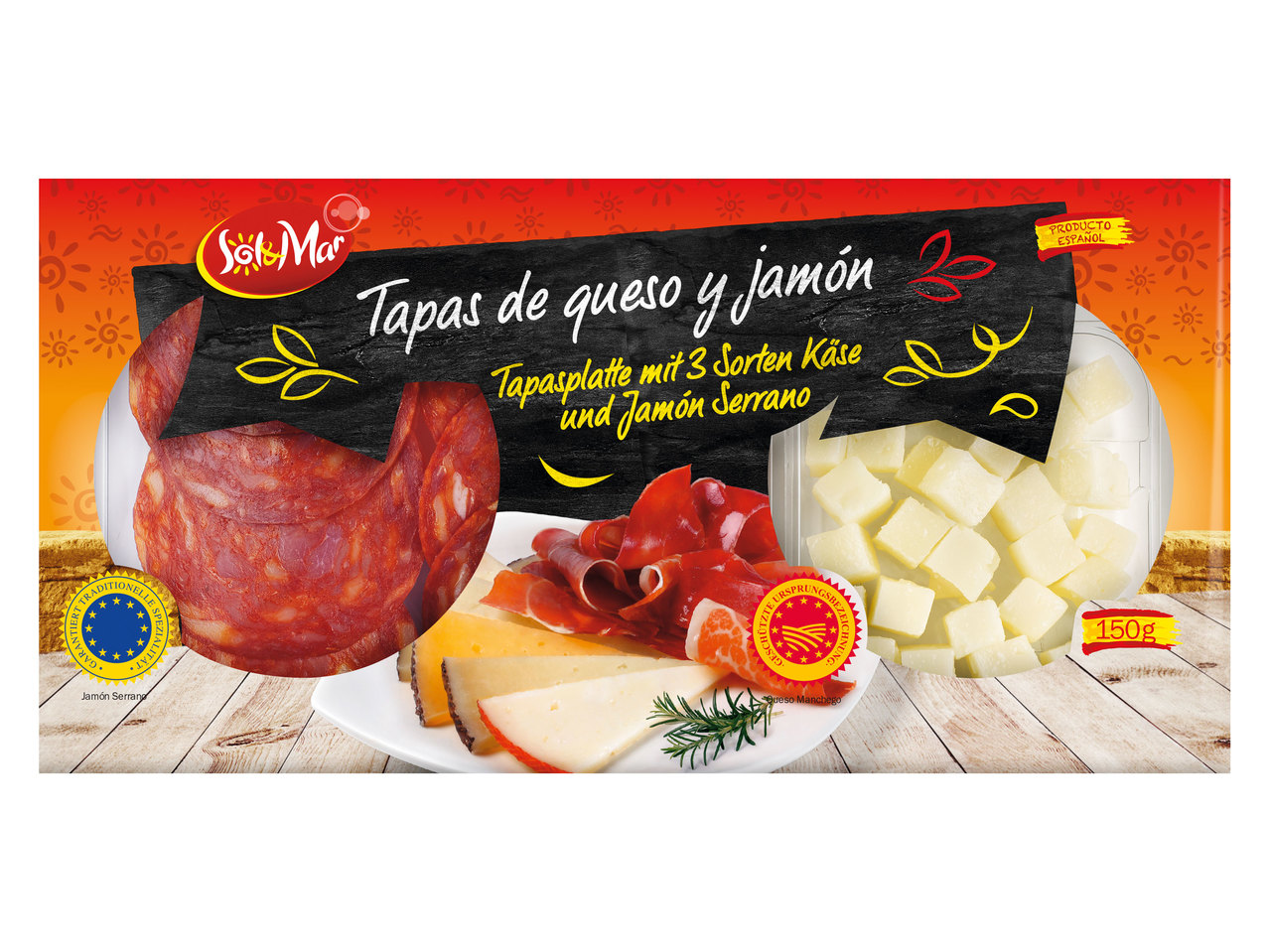 SOL & MAR Tapas de queso y jamón