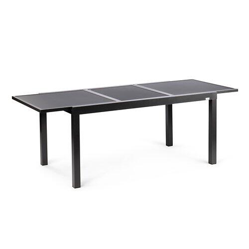 BELAVI Table à rallonge en verre et aluminium, AGET24