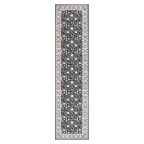2' x 8' Oversized Washable Runner - Charcoal Medallion