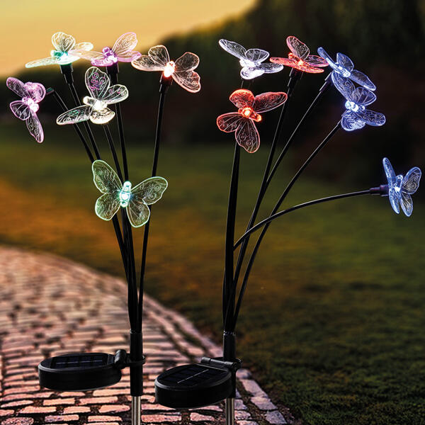 LED-Solar-Flexi-Gartenstecker 2er-Set
