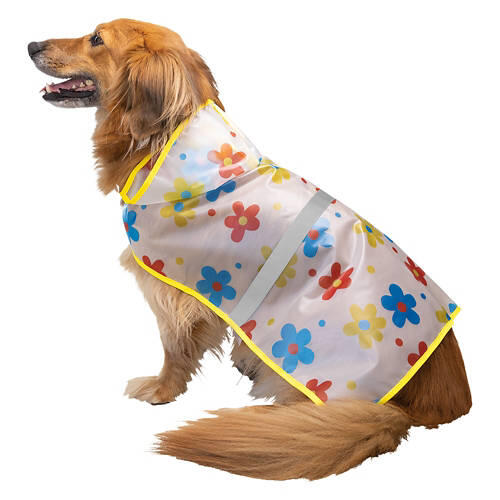 Pet Rain Jacket - Floral, XL