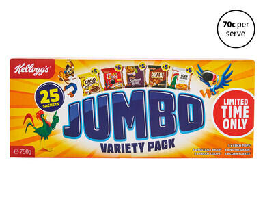 Kellogg's Cereal Sachets 25pk/750g