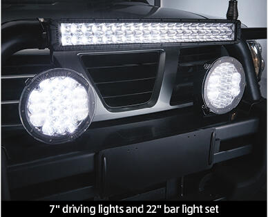7" Osram Chip Driving Lights and 22" Osram Chip Bar Light Set