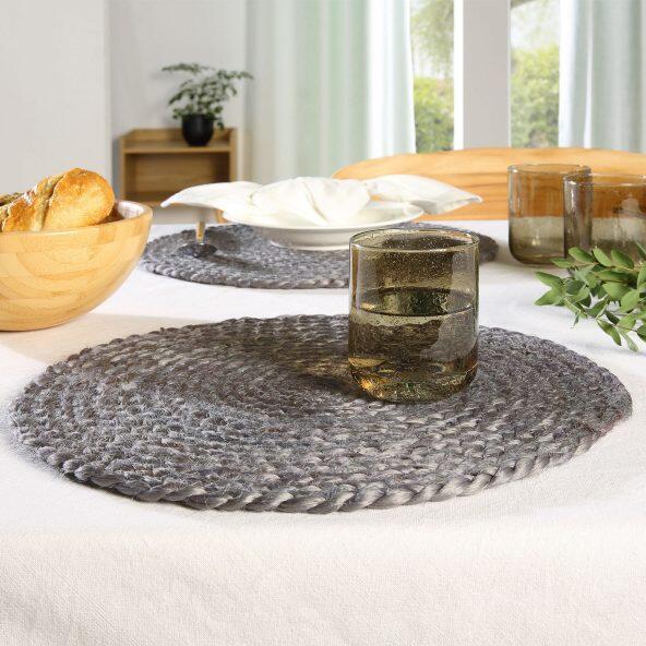 HOME CREATION(R) 				Sets de table en jute, 2 pcs