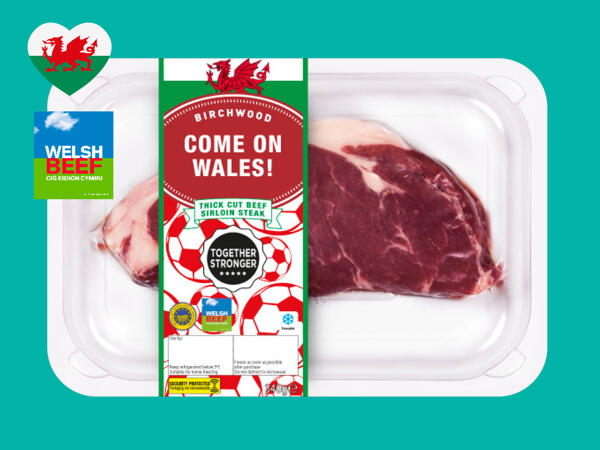 Birchwood ‘Come on Wales!' Thick Cut Sirloin Steak