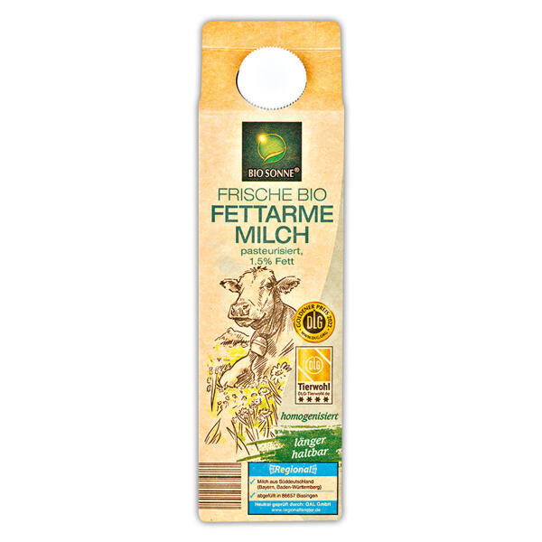 Frische Bio-Fettarme Milch